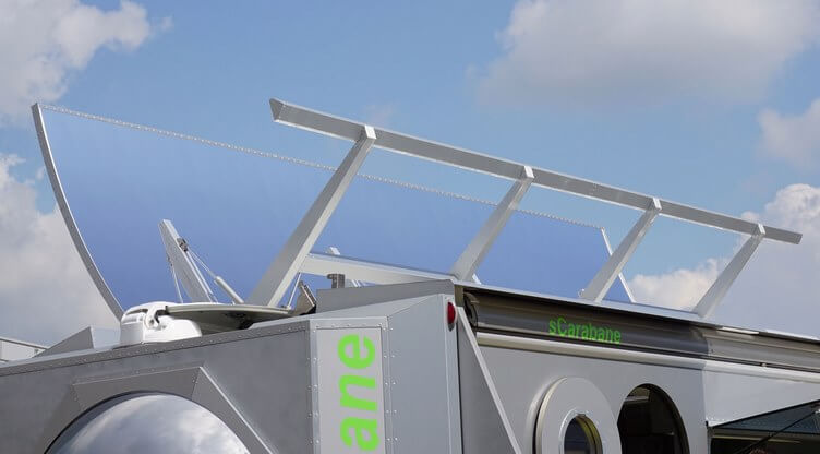 sCarabane: стильный кемпер-трансформер с солнечными панелями и ветряком