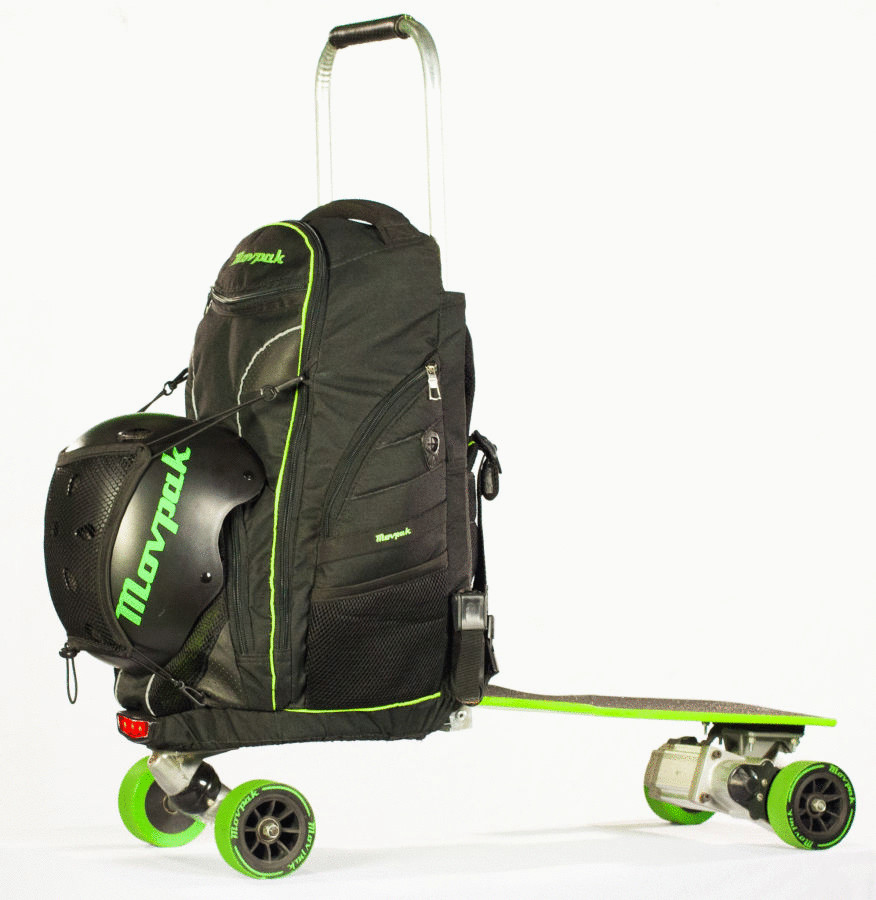 Полезный гаджет от Movpak - электро-скейтборд в рюкзаке 