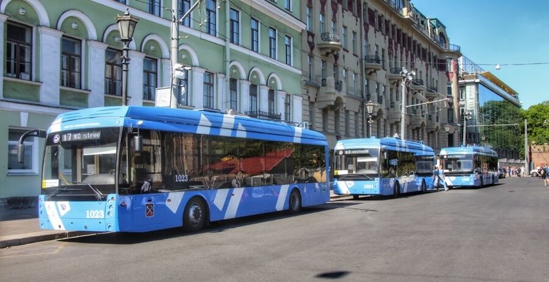 Электробусы с динамической зарядкой в Санкт-Петербурге