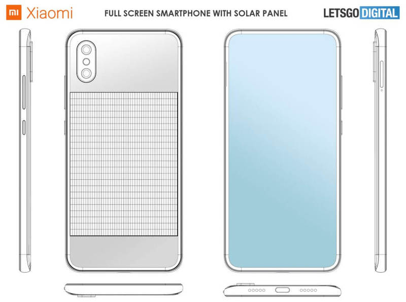 Xiaomi запатентует смартфон с солнечной батареей на задней панели