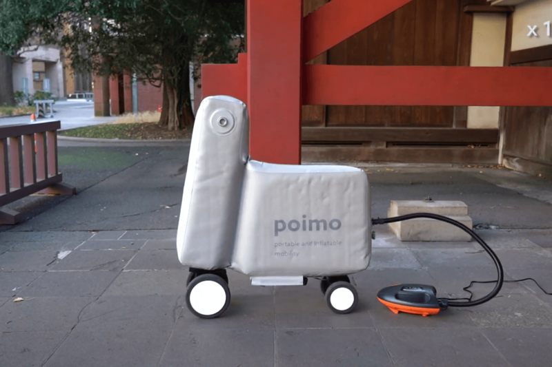 Poimo: надувной мотоцикл, который помещается в рюкзак