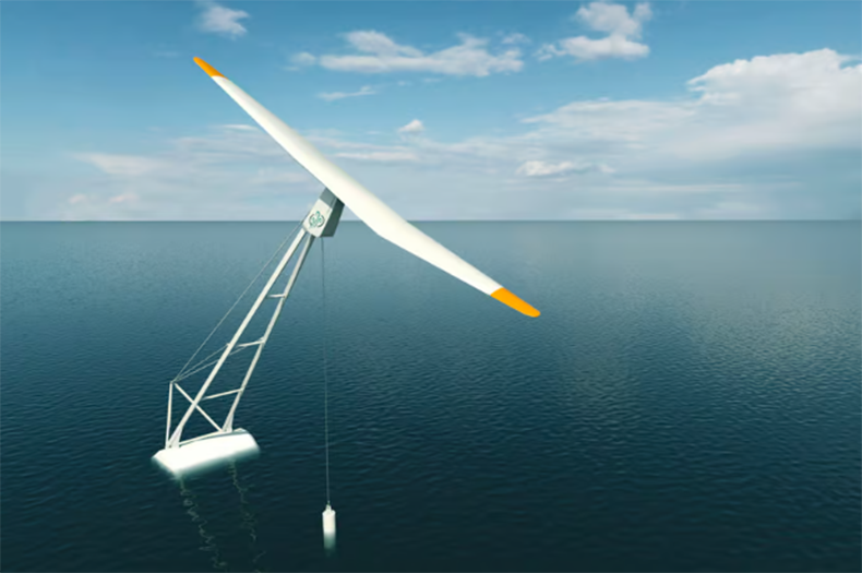 Однолопастная плавающая ветряная турбина обещает половину стоимости и большую мощность