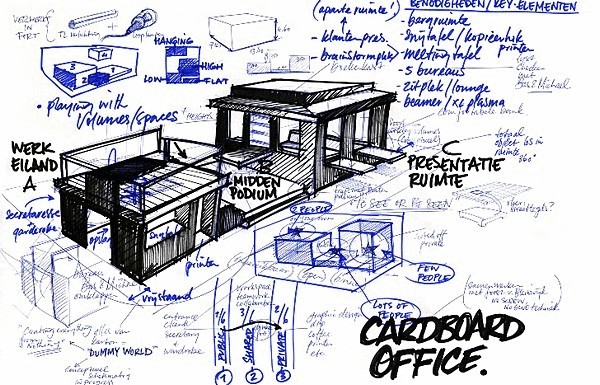  Без клея и шурупов — креативный офис из картона